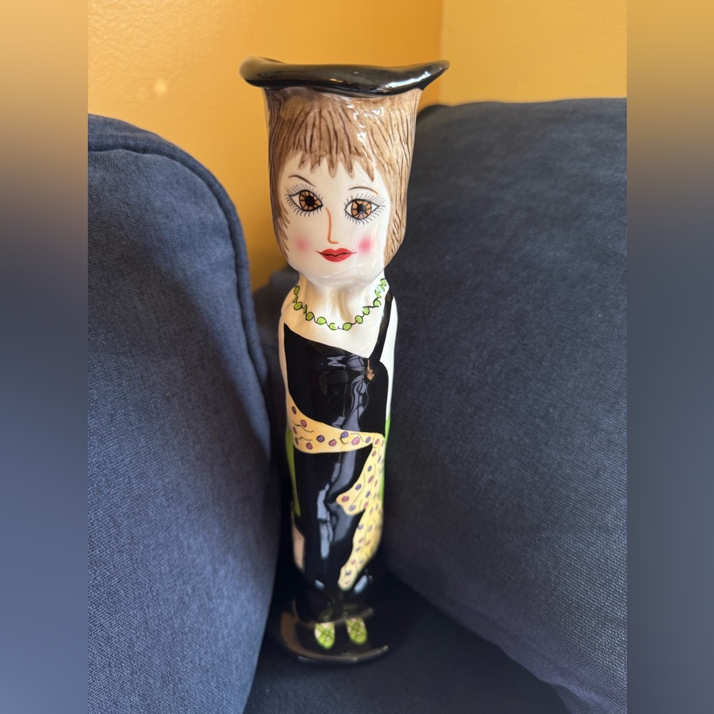VTG Bella Casa “Susie” & silk sash vase/candle holder by Susan Paley for Ganz